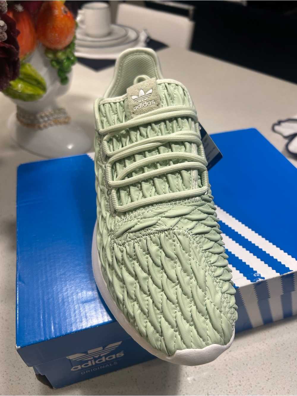 adidas Kids Mint Green Textured Lace-Up Sneaker